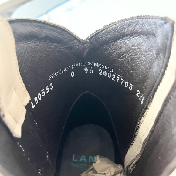 Lane PLAIN JANE Womens Cowboy Bootie 9.5 Pale Ivory Western Cowgirl Ankle Boot - Picture 9 of 11